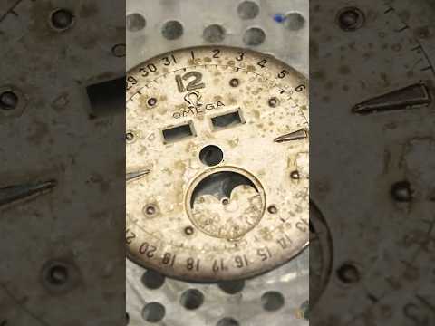 Vintage Omega Dial Refinishing Requested Feature ⌚️ #watch #watches #watchrestoration #omega #shorts