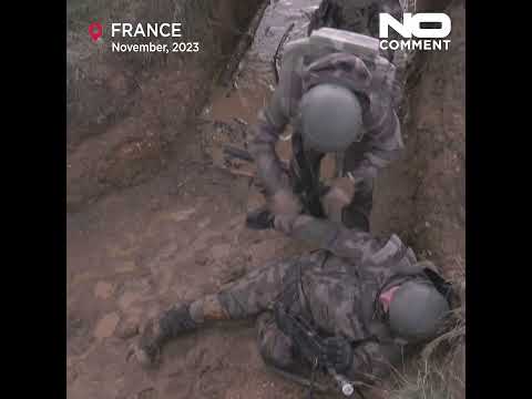 Ukrainian forces train in France before leaving for the front #shorts